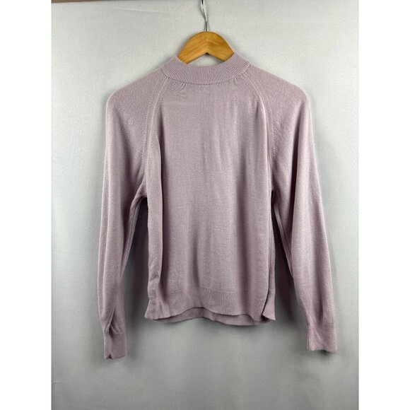 Women’s Designers Originals Petite Medium Mauve Long Sleeve Sweater with Back Zi - Picture 1 of 6